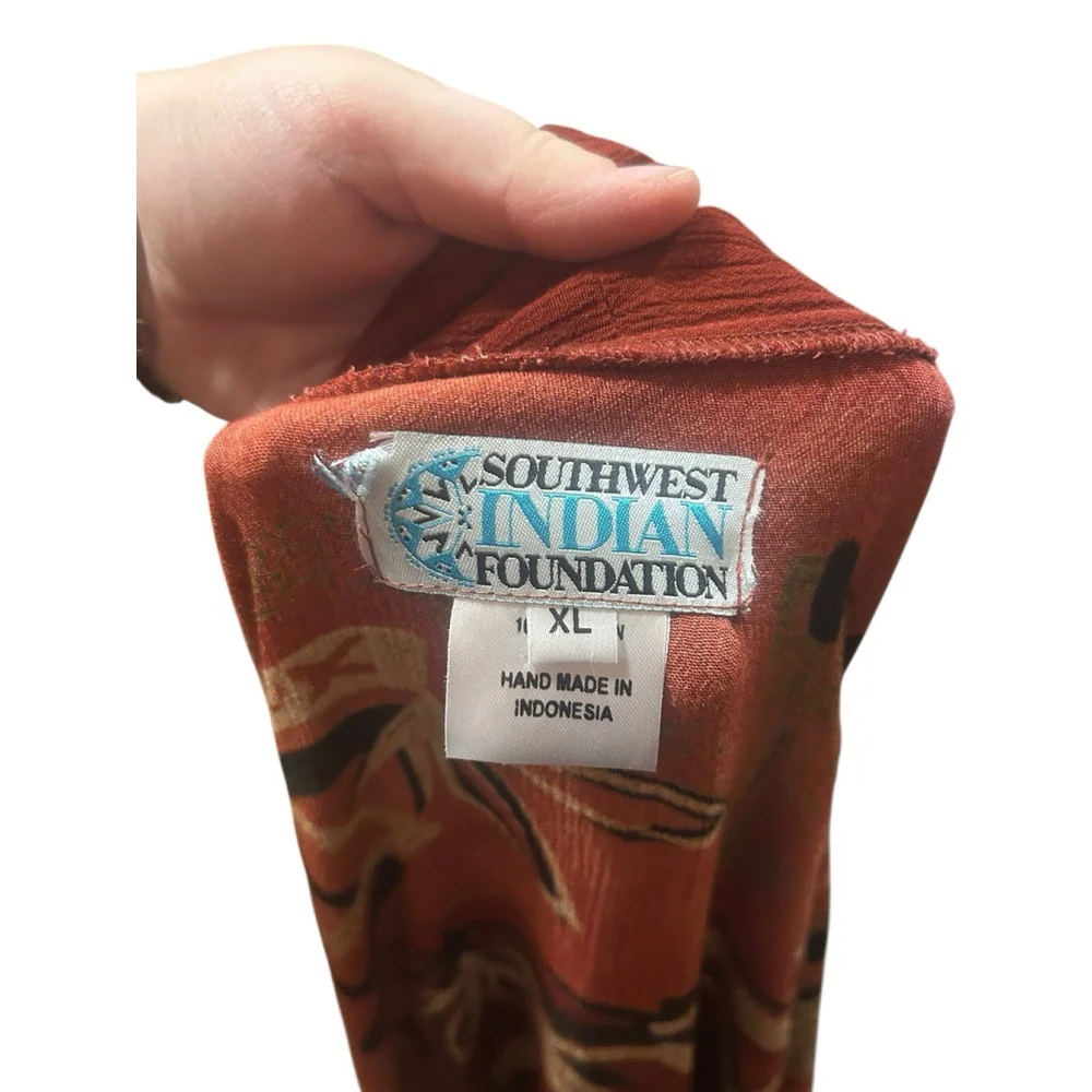 Southwest Indian Foundation‎ Size XL Lagenlook Red Cardigan